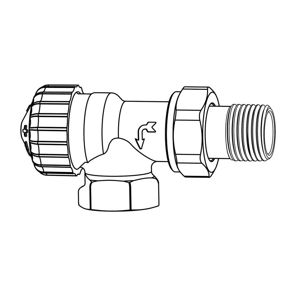 IMI Heimeier Thermostat-Ventilunterteil V-exact II umgekehrte Flussrichtung, Axialform DN 15