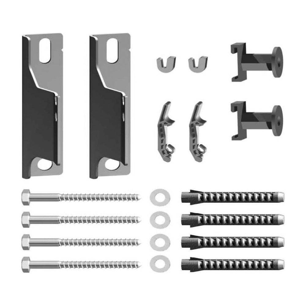 Kermi Wandkonsolen-Set kurz für Flachheizkörper/Heizwände Verzinkt Wandabstand 40mm, Einhängepunkt 33mm