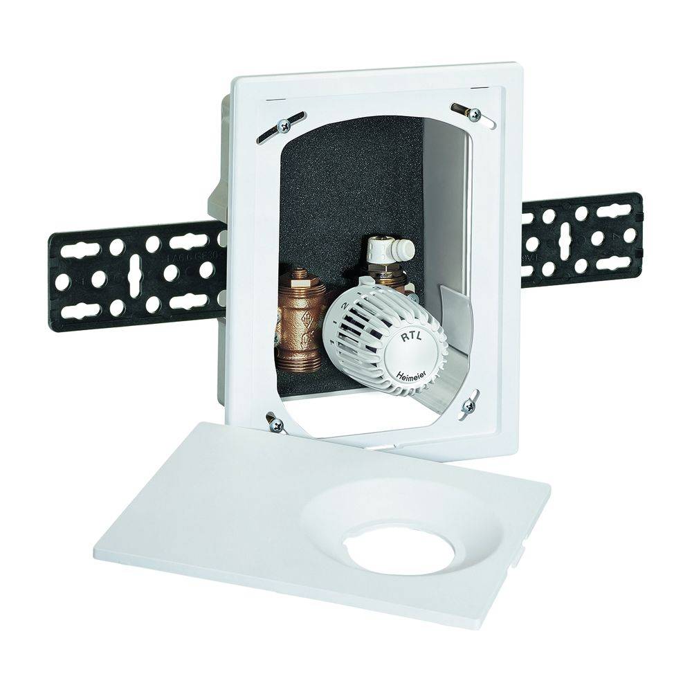 IMI Heimeier Unterputz-Kasten Multibox RTL, mit Rücklauftemperaturbegrenzer, Einbautiefe 60mm, Anschluss G 3/4", Weiß