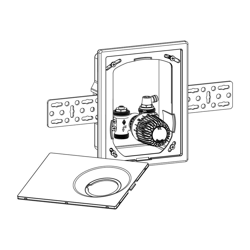 IMI Heimeier Unterputz-Kasten Multibox RTL, mit Rücklauftemperaturbegrenzer, Einbautiefe 60mm, Anschluss G 3/4", Weiß