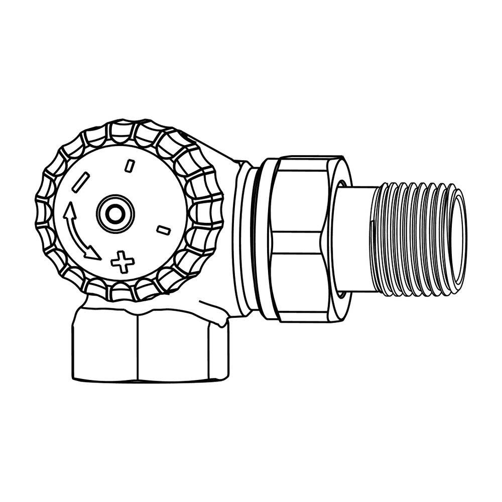 IMI Heimeier Thermostat-Ventilunterteil V-exact II, Winkeleck links DN 15
