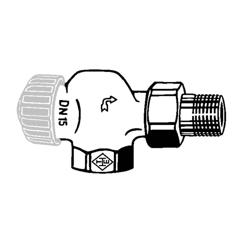 IMI Heimeier Thermostat-Ventilunterteil mit geringem Widerstand, Axialform DN 15