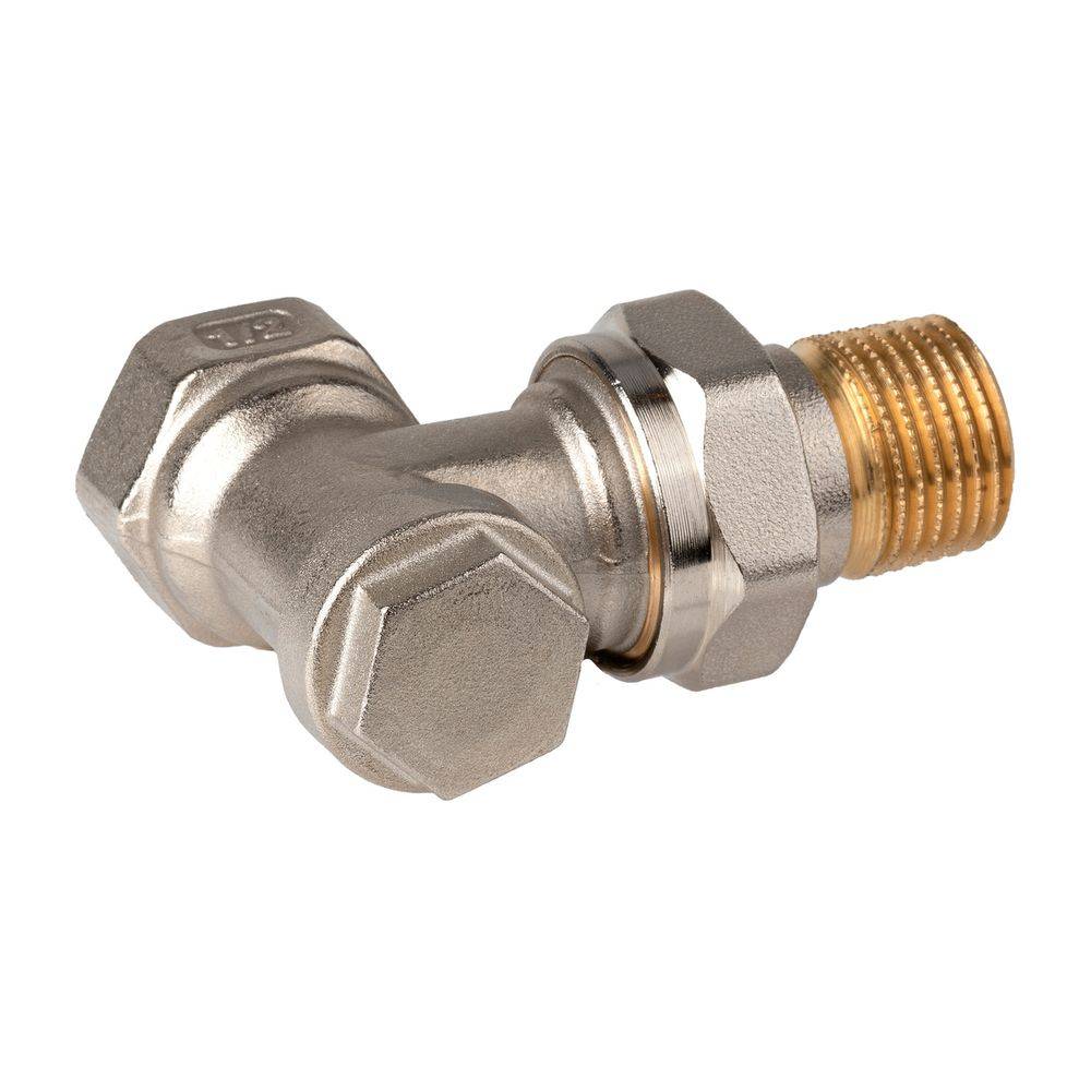 Resideo Rücklaufverschraubung Verafix, Messing vernickelt, Eckausführung, 3/8"