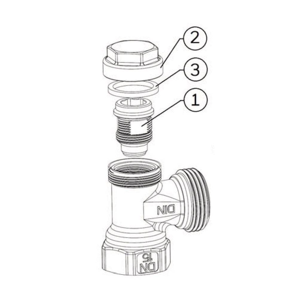Resideo Rücklaufverschraubung Verafix, Messing vernickelt, Eckausführung, 3/8"
