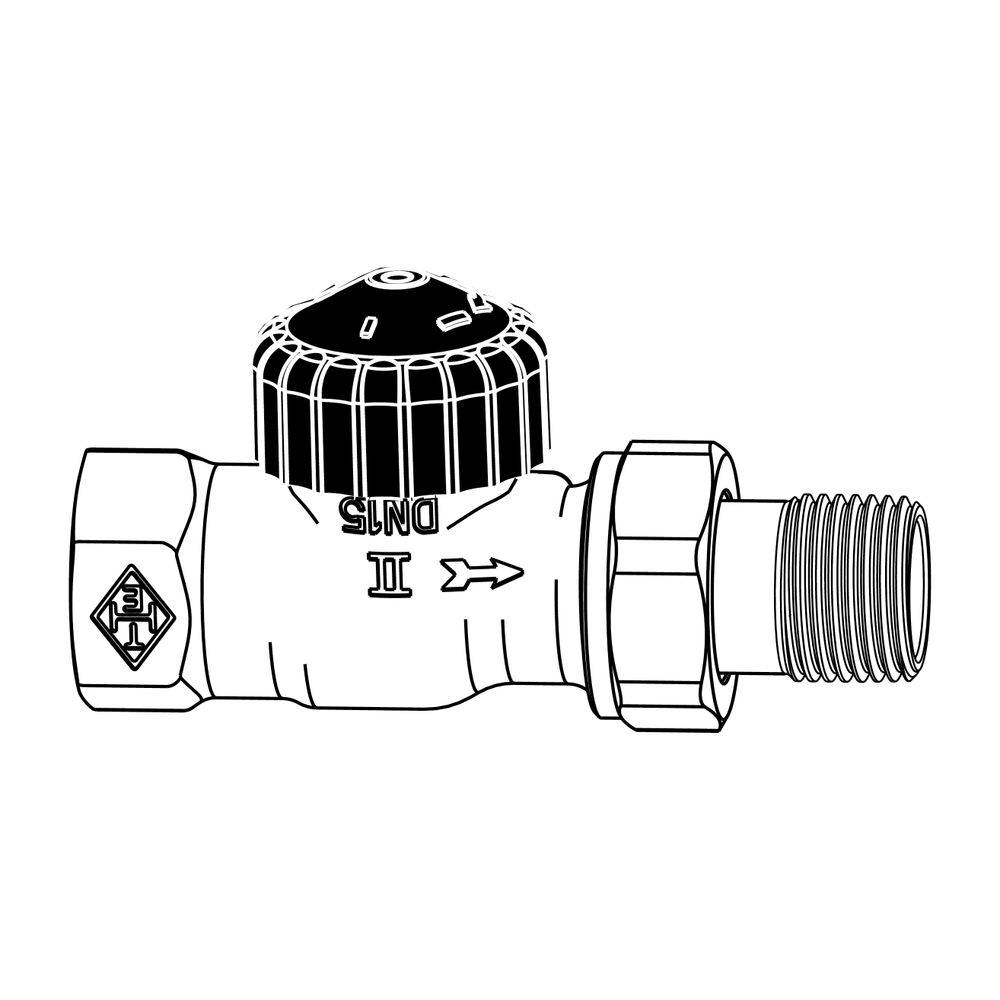 IMI Heimeier Thermostat-Ventilunterteil Standard, Durchgangsform DN 25, vernickelt