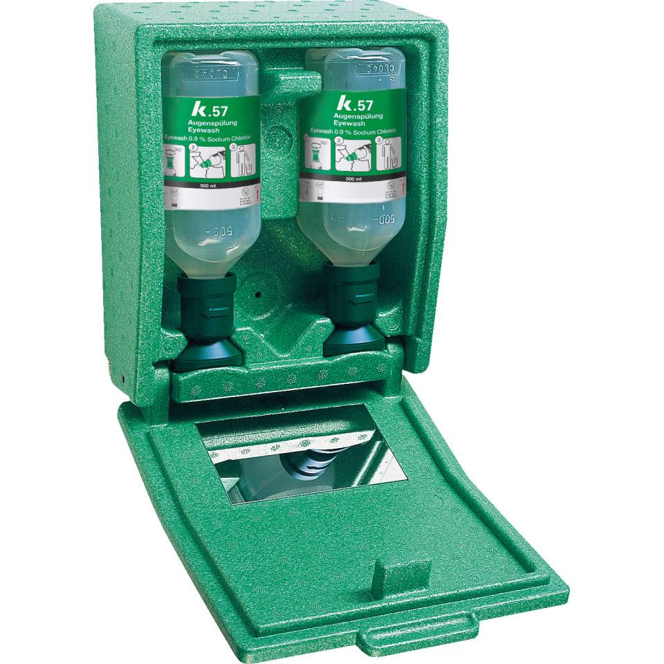 K.57 Wandbox Augenspülung, gefüllt mit zwei 500ml/Flaschen gemäßDIN EN 15154-4