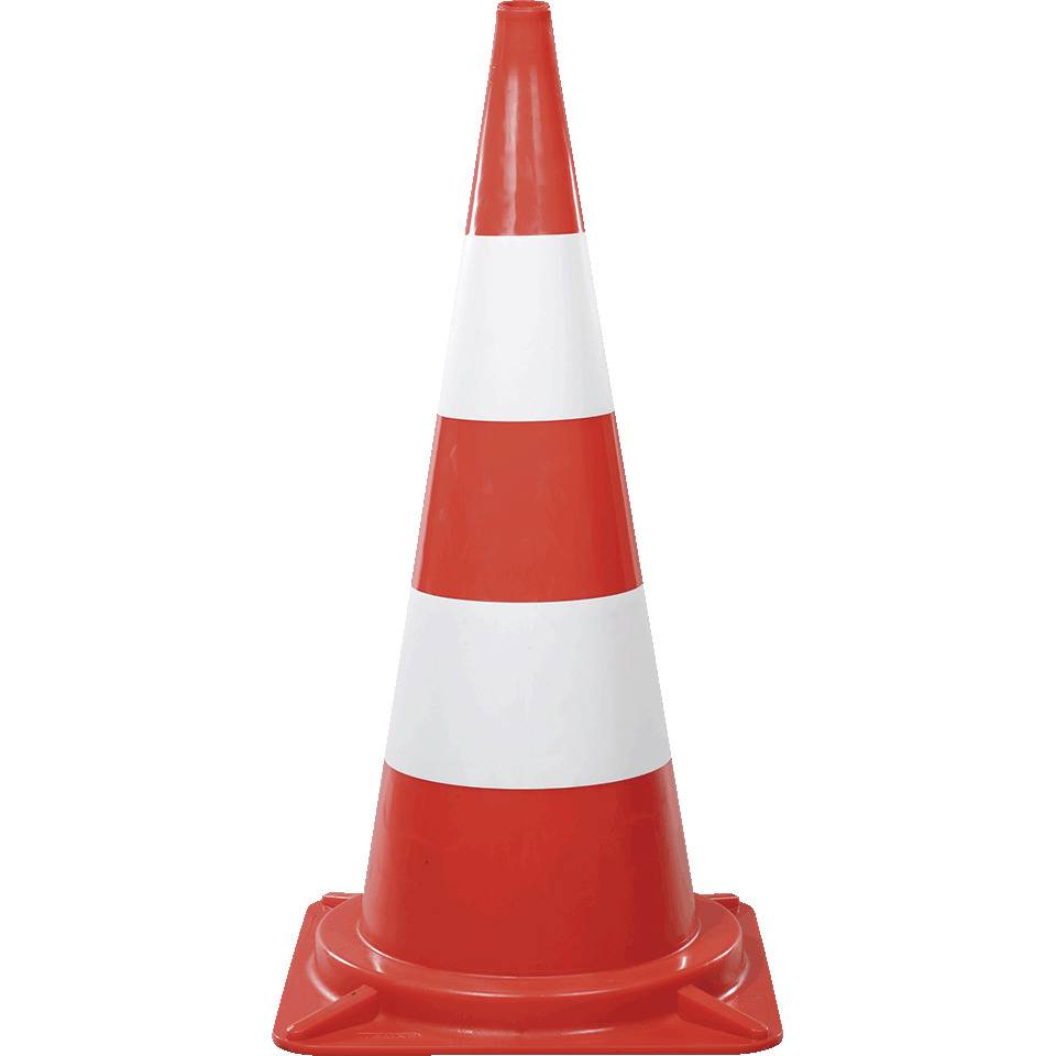 K.57 Leitkegel, für den Tageinsatz, rot/weiß tagesleuchtend, 1000mm, 7kg