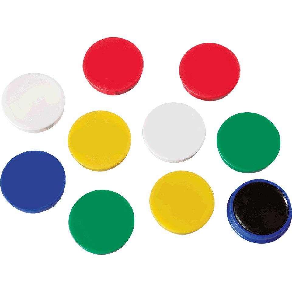 Haftmagnete, für Whiteboard u.magnethaft.Oberflächen, farbig sortiert, Ø 32mm, 10/VE