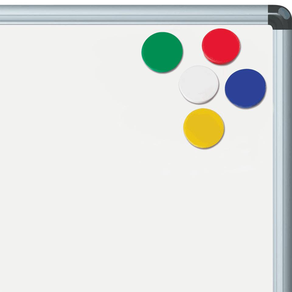 Haftmagnete, für Whiteboard u.magnethaft.Oberflächen, farbig sortiert, Ø 32mm, 10/VE