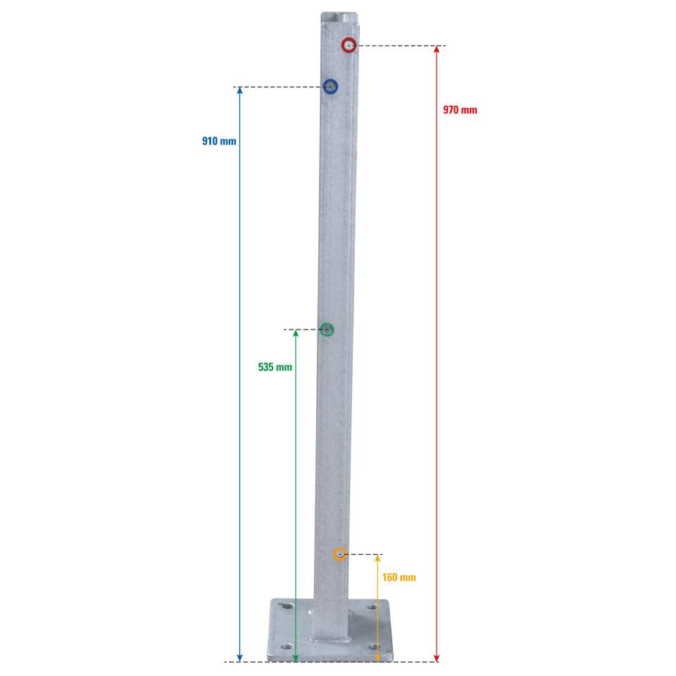 K.57 Pfosten IPE-100,z.Aufdüb.,für Stahlschutzplanke Typ B,Stahl,verzinkt,1000mm