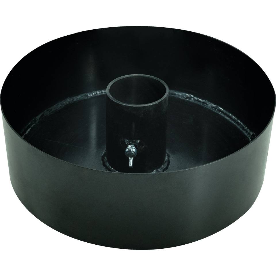 K.57 Bodenwanne,zur Aufnahme von Kettenpfosten,schwarz,Stahl,verzinkt,Ø 300mm