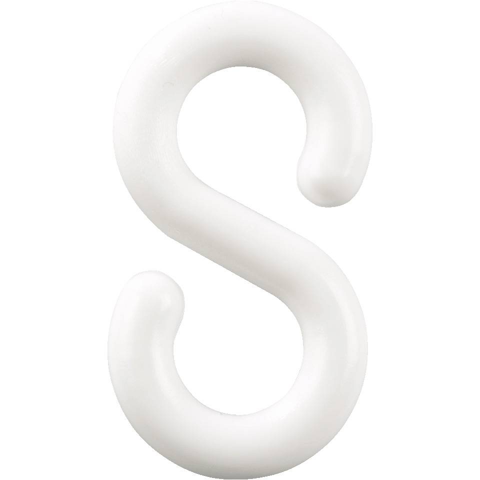 K.57 S-Haken, weiß, Kunststoff, Ø 8mm, 10/VE