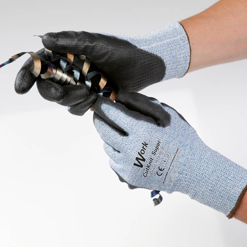 Work Schnittschutz-Handschuh CutKnit® Super, HPPE/Glasfaser, PU,Größe 10, EN 388, EN ISO 21420, Kat. II