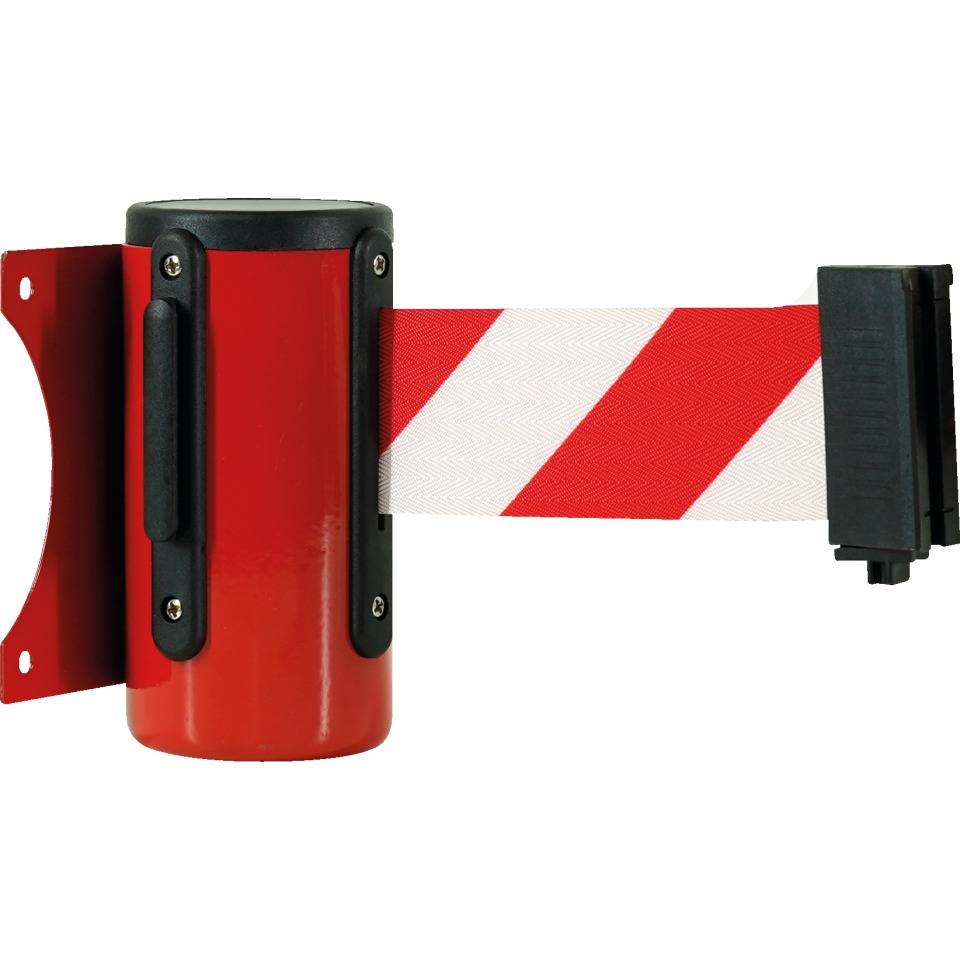K.57 Wandkassette,rot,Gurt rot/weiß schraffiert,4m,inkl. Befestigungsmaterial