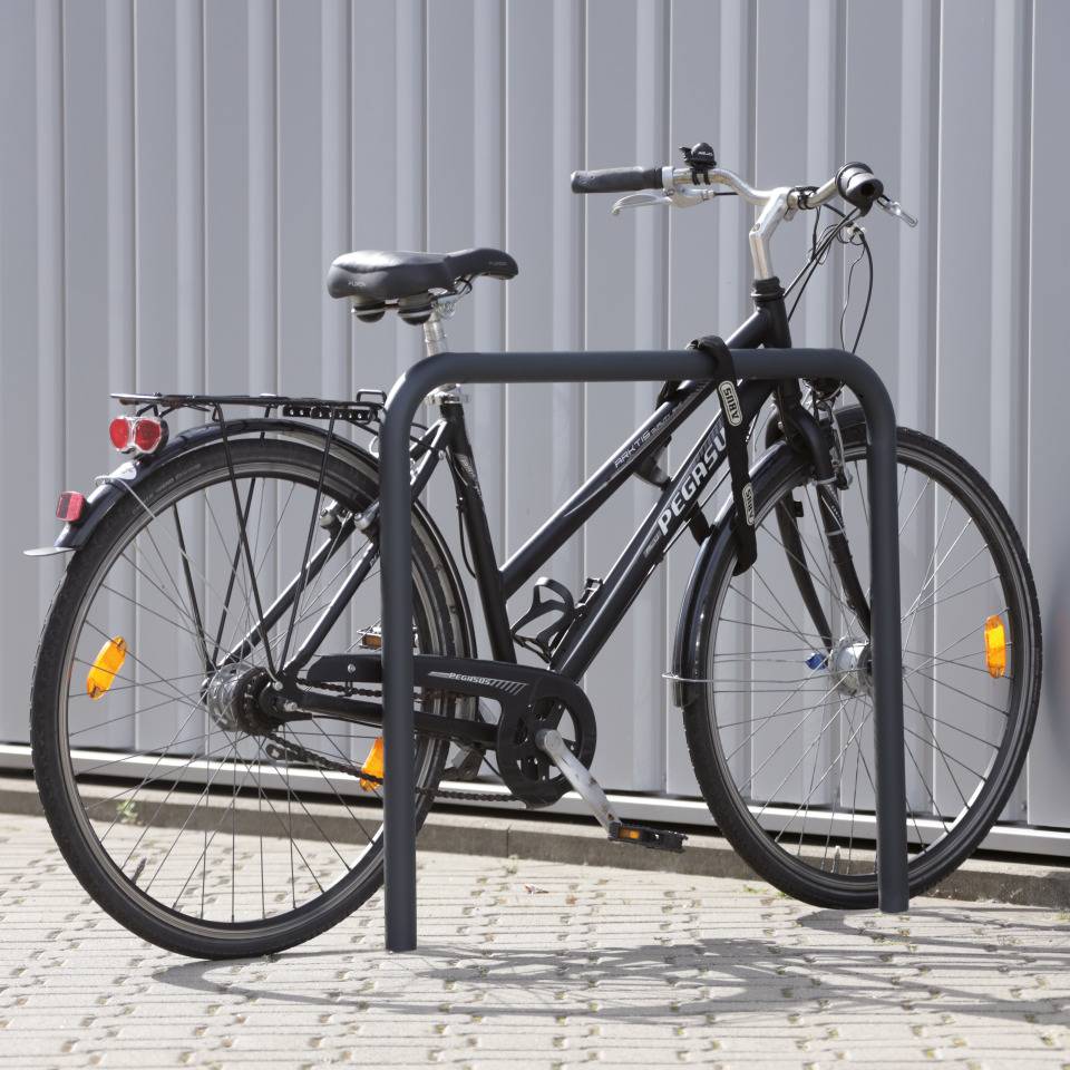 K.57 Fahrrad-Anlehnbügel Proof, zum Einbetonieren, anthrazit, Stahl, 900x800mm
