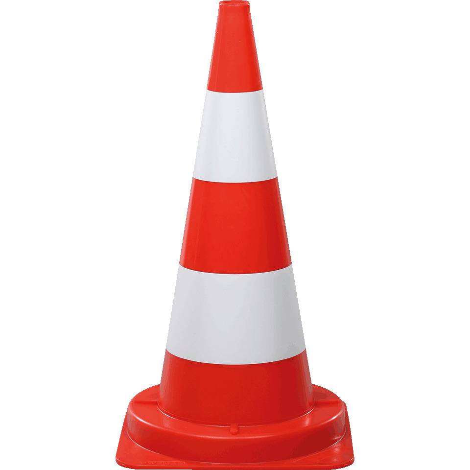 K.57 Leitkegel, für den Tageinsatz, rot/weiß tagesleuchtend, 750mm, 3,1kg