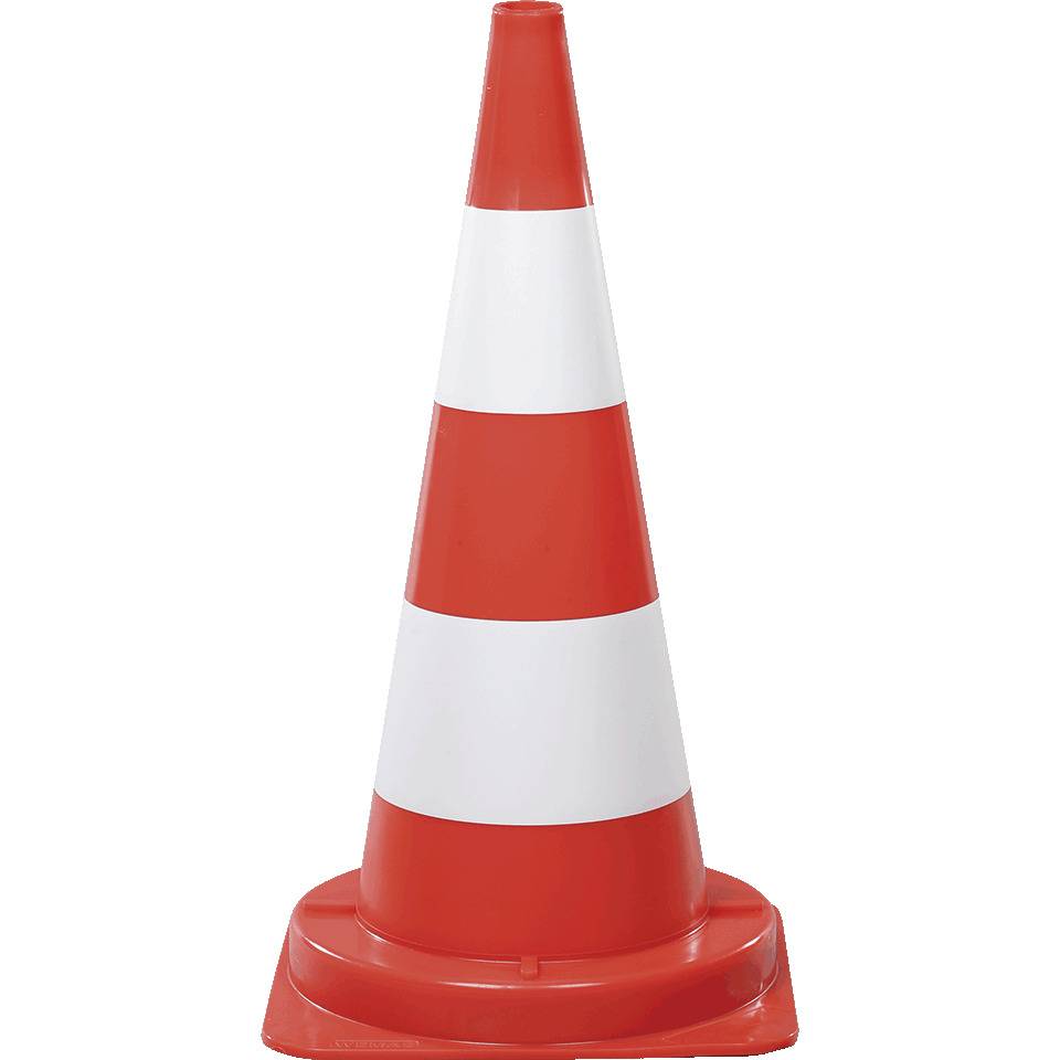 K.57 Leitkegel, für den Tageinsatz, rot/weiß tagesleuchtend, 750mm, 5kg