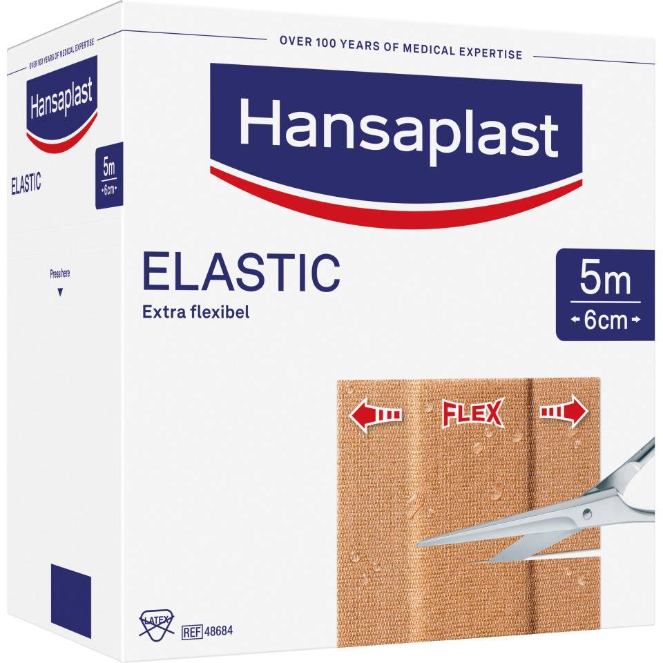 Hansaplast® Elastic-Pflaster, luftdurchlässig, sehr elastisch, 6cm, 5m/Rolle