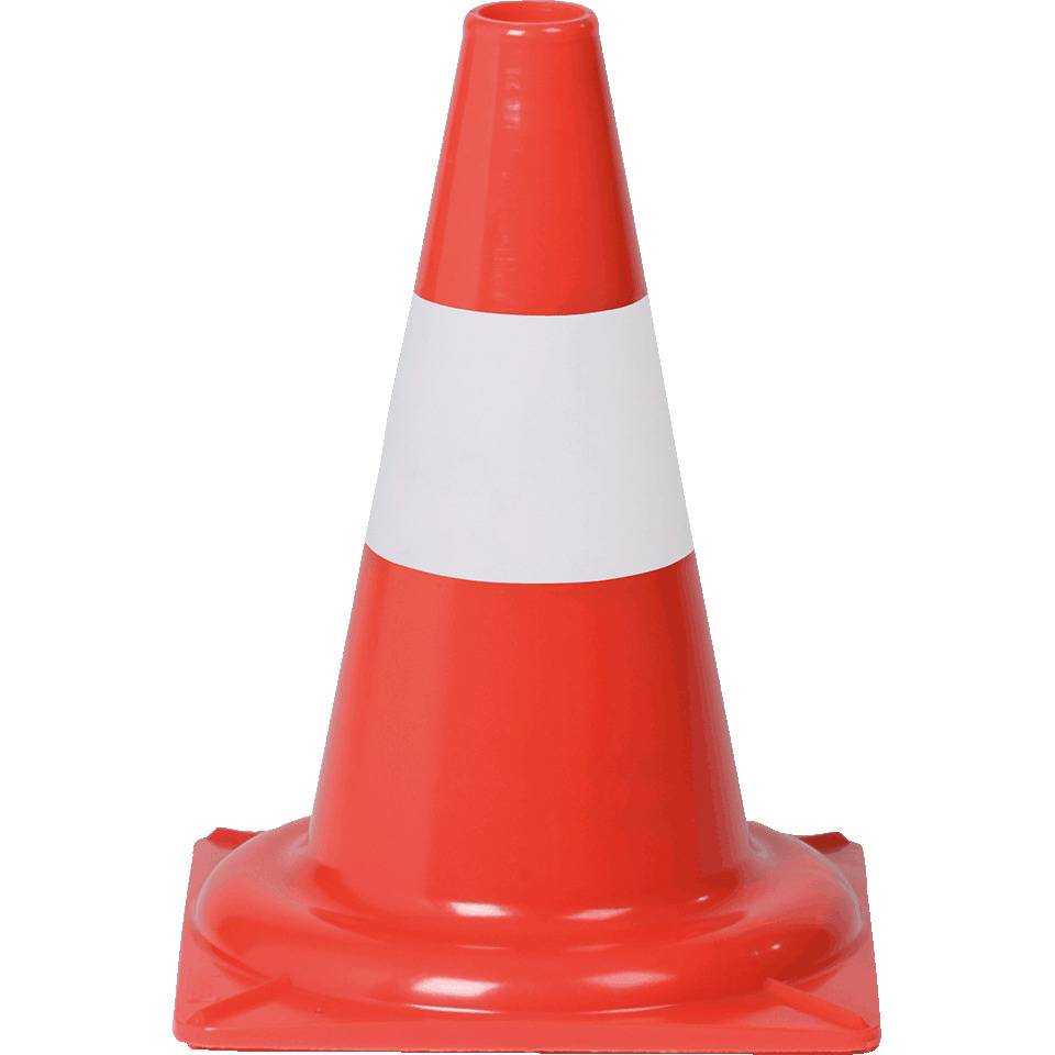 K.57 Leitkegel, für den Tageinsatz, rot/weiß tagesleuchtend, 350mm, 0,8kg