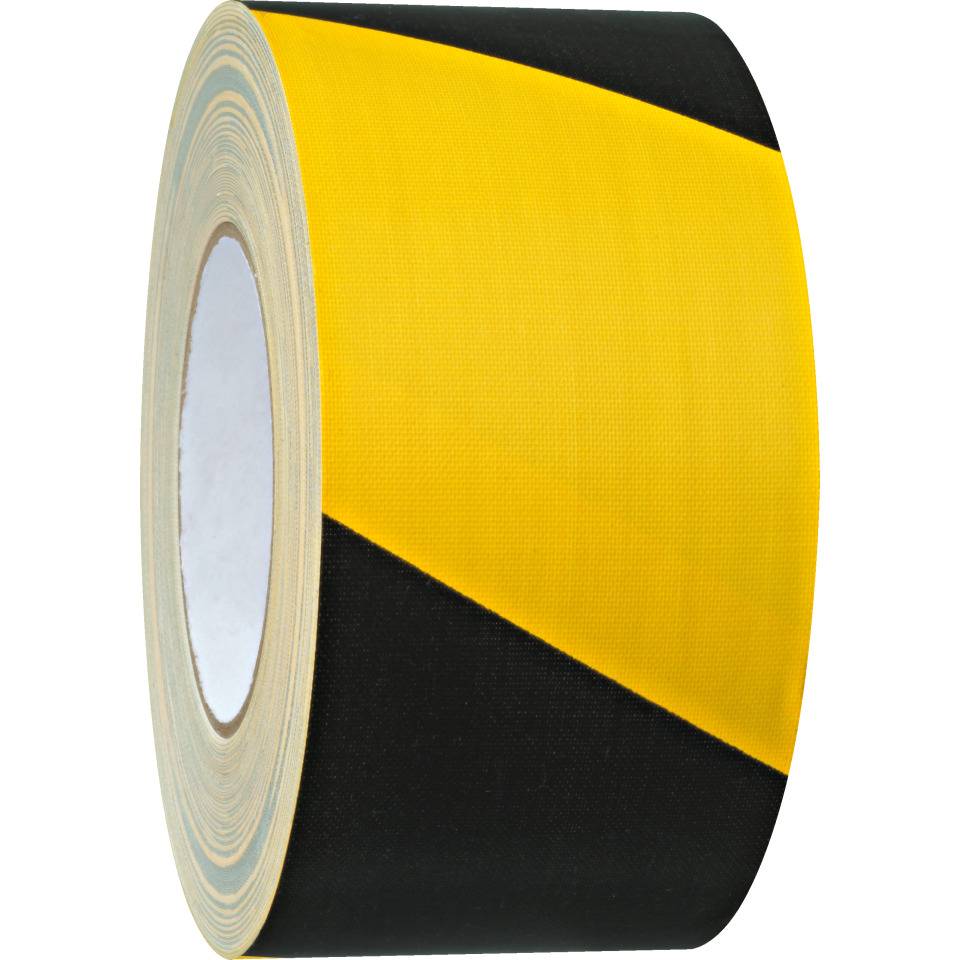 K.57 Warnmarkierungsband, rechtsweisend, gelb/schwarz, Gewebefolie, 50mm, 50m/Rolle