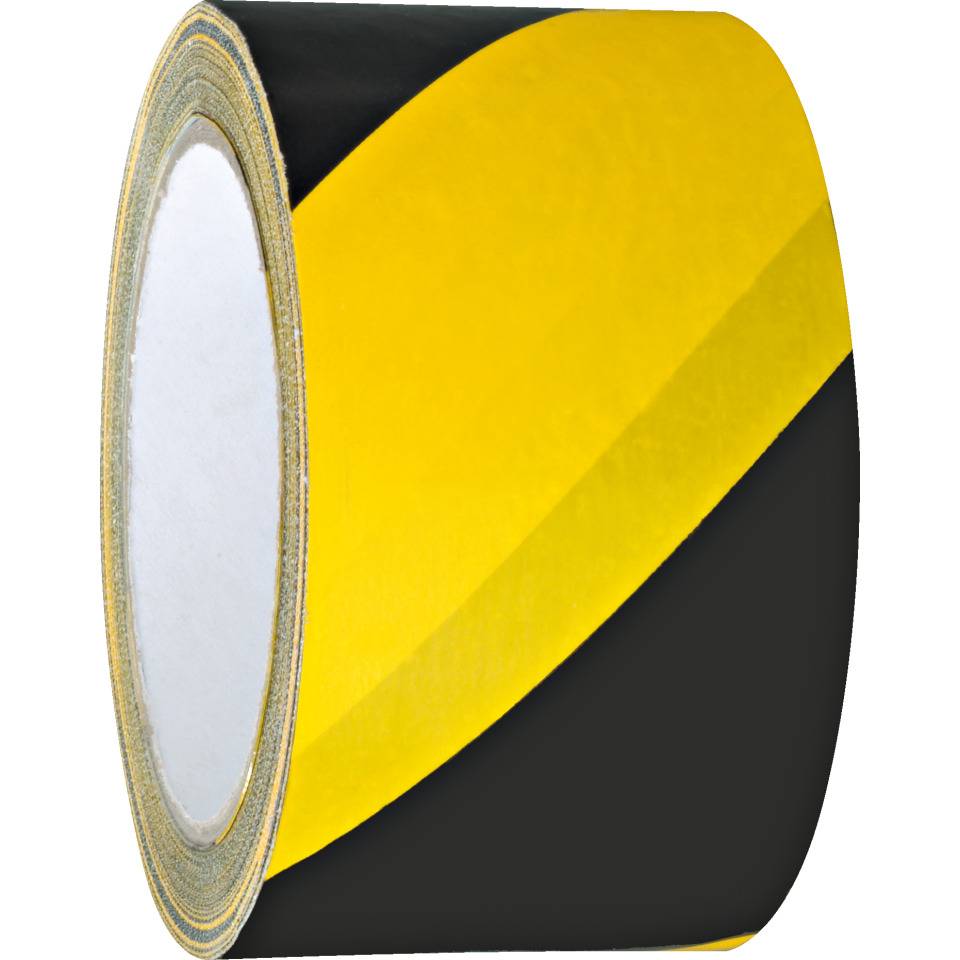 K.57 Warnmarkierungsband, linksweisend, ASR A1.3, gelb/schwarz, Folie, selbstklebend, 60mm, 66m