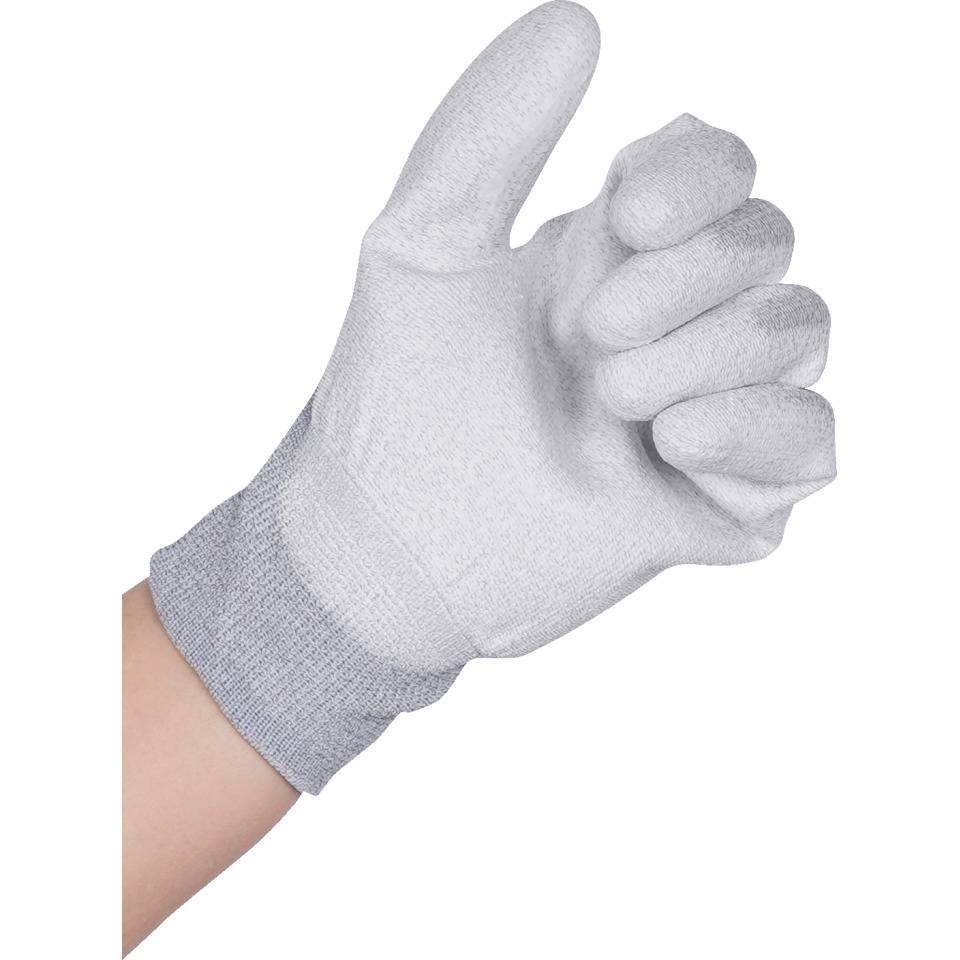 Work Schutzhandschuh SecuLight® ESD/P, grau, Nylon-Carbon, PU, Größe 8, EN 388, Kat. II