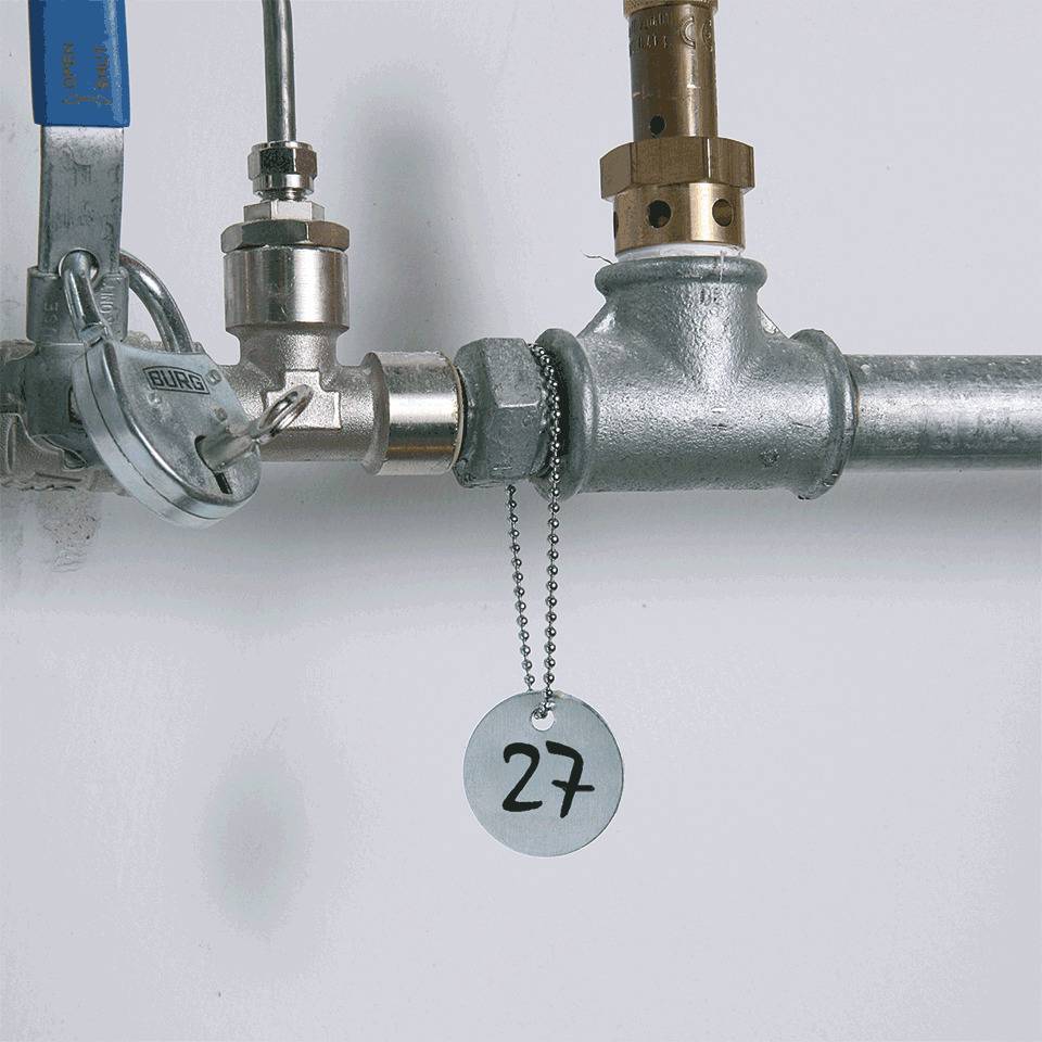 Kennzeichnungsmarken, blanko, mit Bohrung, glatt, Aluminium (1mm), Ø30mm, 100/VE