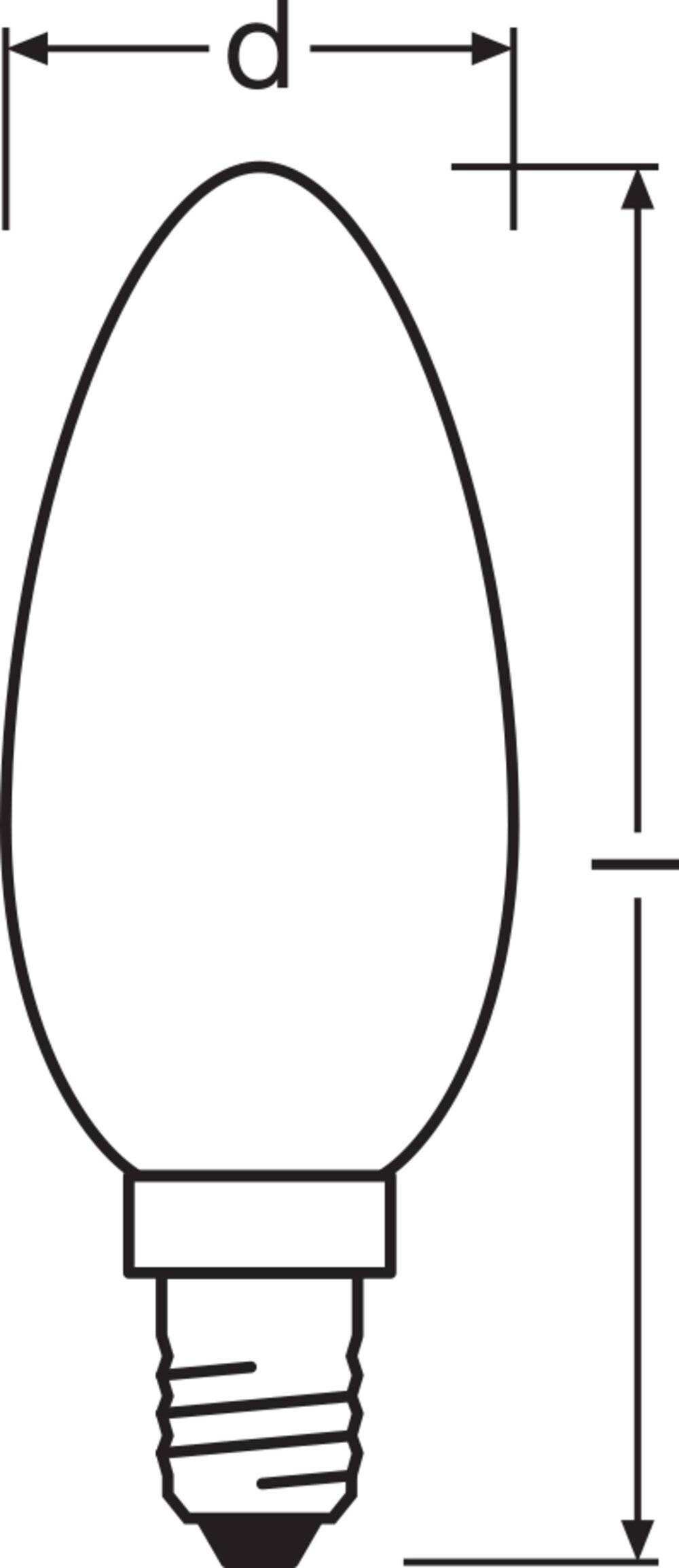 Ledvance LED-Kerzenlampe E14 827 LEDCLB605.5W827FFRP 220 V, 33 mA, 5,5 W, 806 lm, 146 lm/W