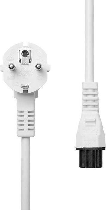 MicroConnect Power Cord CEE 7/7 - C5 3m White Angled Schuko, White, H05VV-F3x0,75mm2 CU, Male-Female