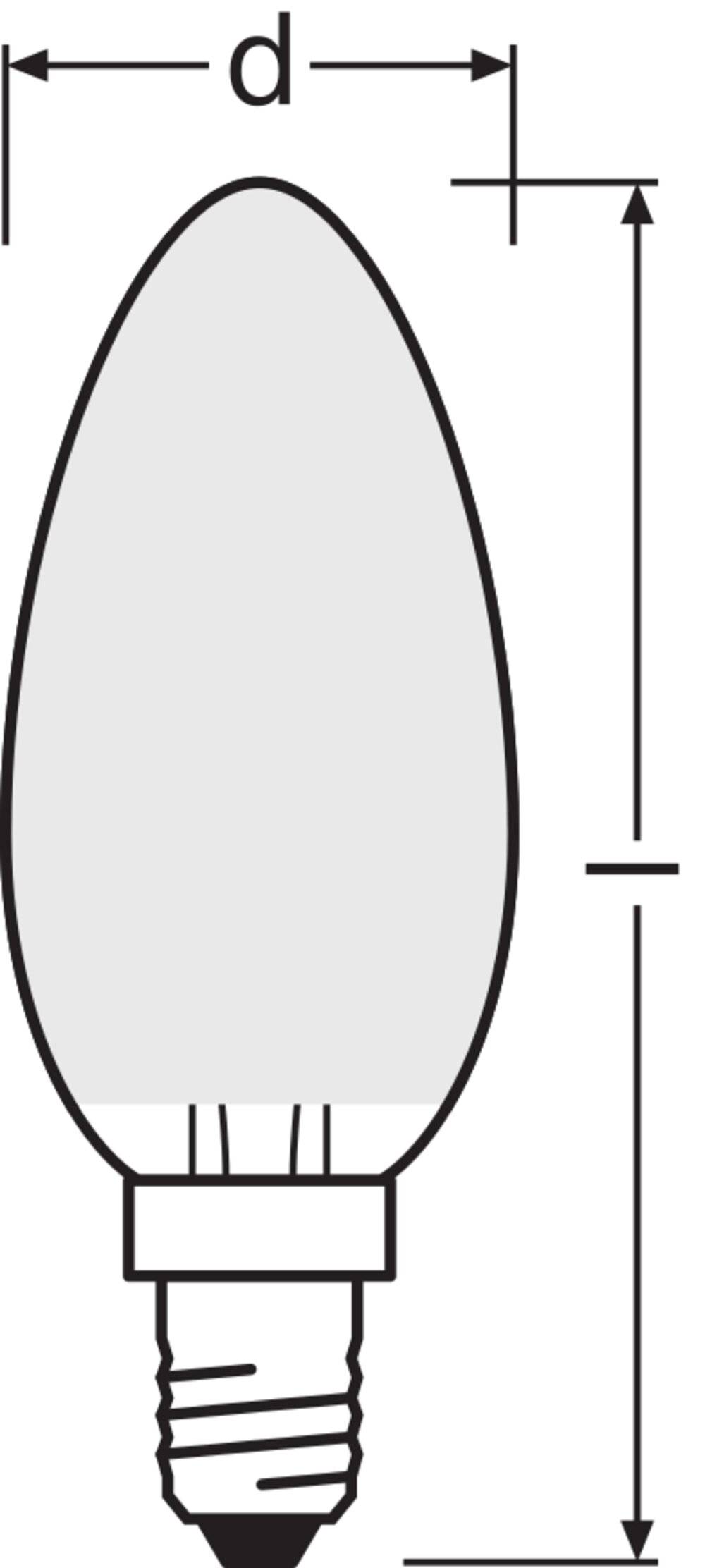 1St. Ledvance LED CLASSIC B P 4W 827 FIL FR E14 470lm 2700K LED-Minikerze