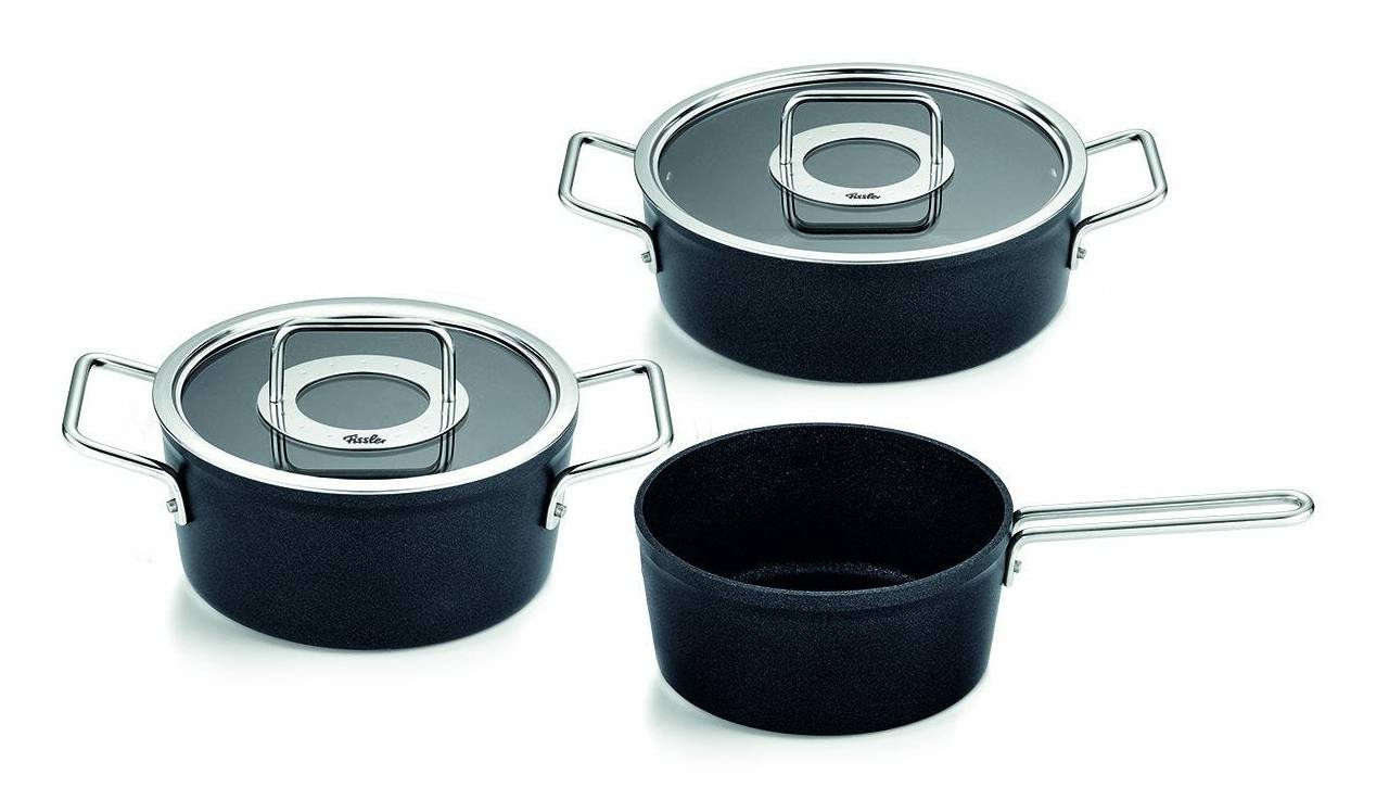 Fissler Adamant, Gemischtes Set, Anthrazit, Edelstahl, Aluminium, Edelstahl, Glas, Keramik, Elektro,