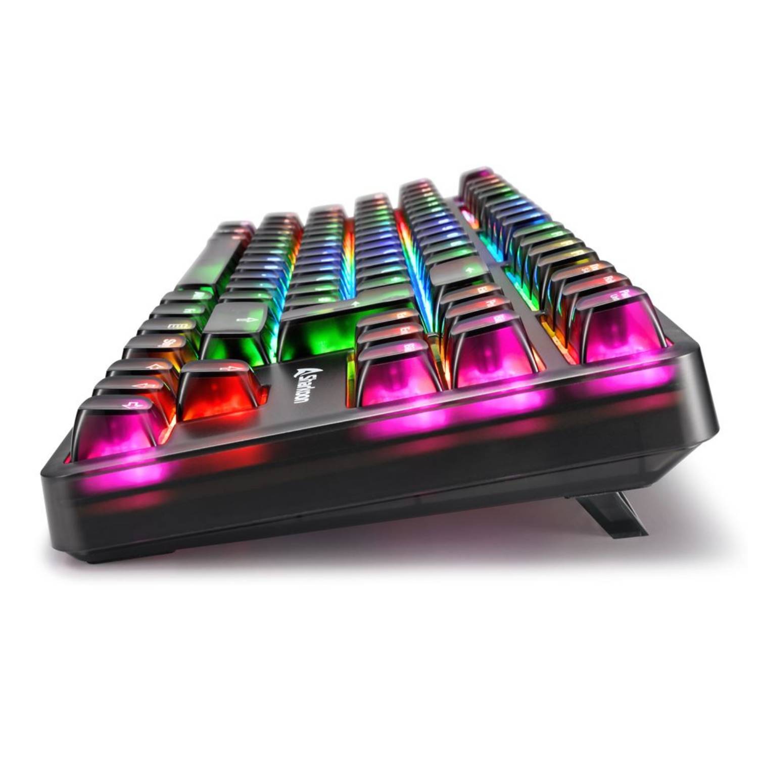 Sharkoon SGK70W, Tenkeyless (80 - 87 %), Verkabelt & Kabellos, USB, QWERTZ, RGB-LED, Schwarz