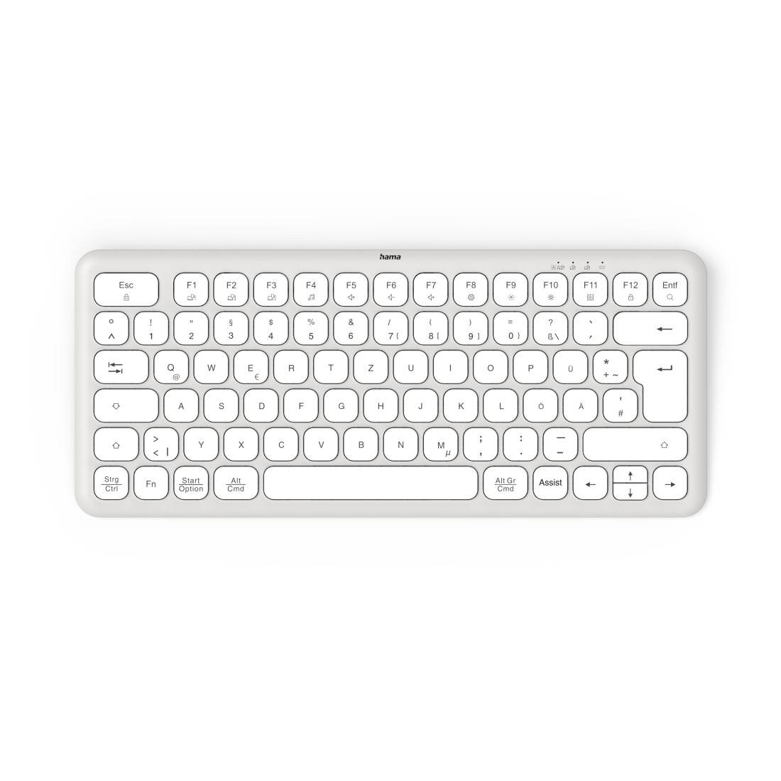 hama 00173060 Multi-Device-Tastatur "WK-500", kabellos, Funk u. BT, klein, WS, QWERTZ DE