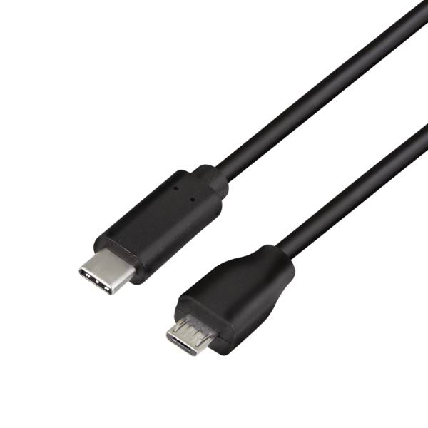 Logilink USB 2.0 Kabel, C/M zu Micro-USB/M 0,5m schwarz Multimedia-Technik USB-Kabel