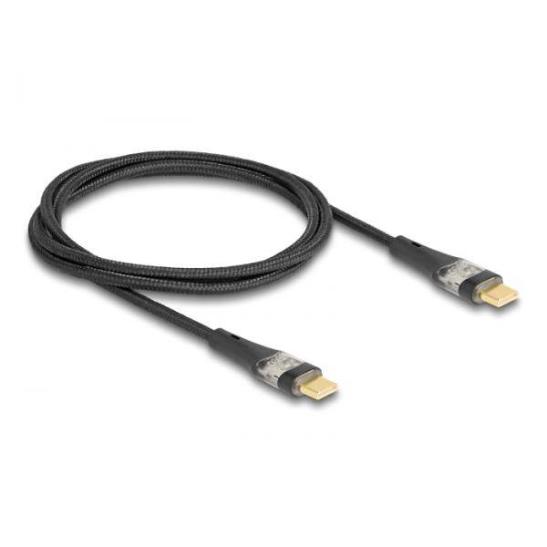 Delock USB 2.0 Schnellladekabel Type-C Stecker zu transparent PD 3.0 100 W 1 - 1