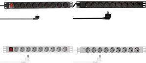 LogiLink 19" Steckdosenleiste, 9-fach, ohne Schalter, grau (11117825)