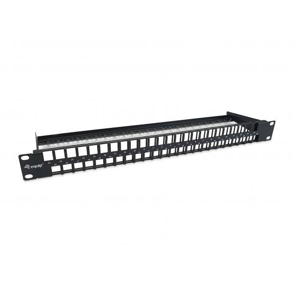 Equip Patch Panel - Rack montierbar - RAL 9005, Schwarz - 1U - 48.3 cm (19")