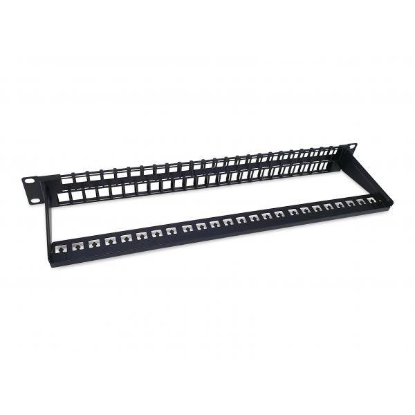 Equip Patch Panel - Rack montierbar - RAL 9005, Schwarz - 1U - 48.3 cm (19")