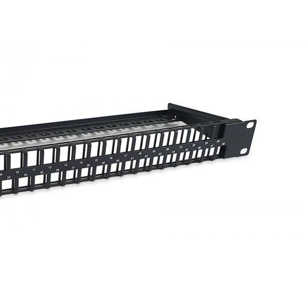 Equip Patch Panel - Rack montierbar - RAL 9005, Schwarz - 1U - 48.3 cm (19")