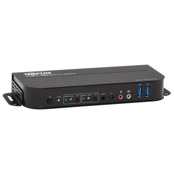 Tripp Eaton Tripp Lite series HDMI KVM, 2-Port 4K 60Hz 4:4:4, HDR, HDCP 2.2 Support, IR Remote and USB Cables