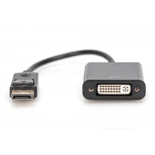 Digitus AK-340409-001-S DisplayPort / DVI Adapter [1x DisplayPort Stecker - 1x DVI-Buchse 24+5pol.] Schwarz 15.00 cm