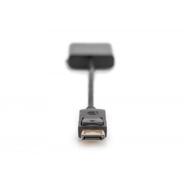 Digitus AK-340409-001-S DisplayPort / DVI Adapter [1x DisplayPort Stecker - 1x DVI-Buchse 24+5pol.] Schwarz 15.00 cm