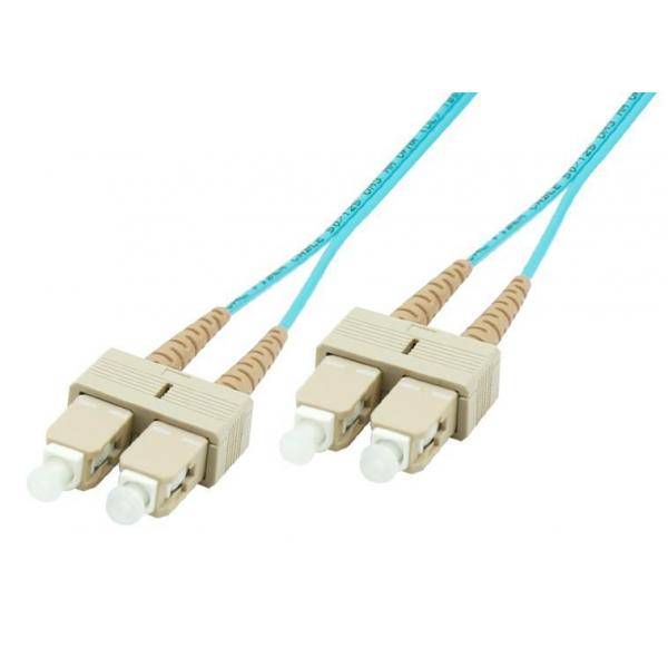 MicroConnect SC/UPC-SC/UPC 1m OM3 MM Duplex LSZH OD: 2mm, 0.3dB Aqua