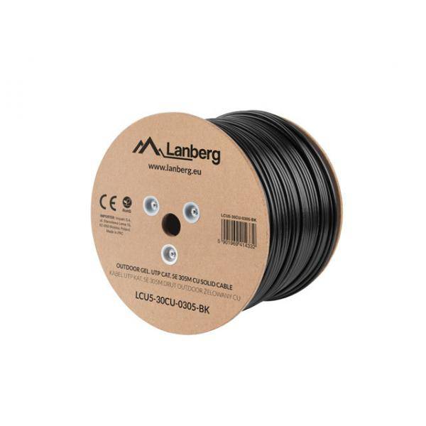 Lanberg Bulkkabel - UTP - CAT 5e - robust -Schwarz
