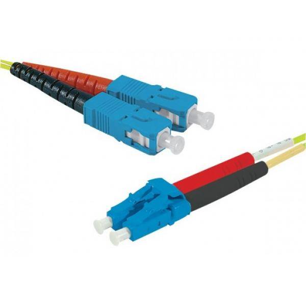 LWL Patchkabel HD, 9/125 µm, OS2-Faser, SC Duplex Stecker/LC Duplex Stecker, gelb, 3,0 m UPC