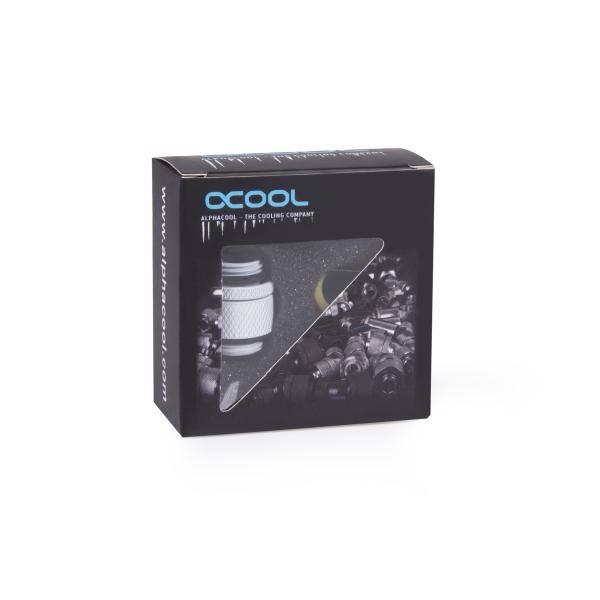 Alphacool Eiszapfen Doppelnippel drehbar G1/4 AG auf G1/4 AG - White, Schlauchanschluss, Messing, Weiß, 1/4 Zoll, CE, FC
