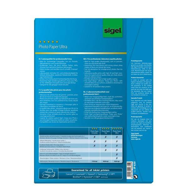 Fotopapier A4 190g/qm glossy weiß VE=50 Blatt