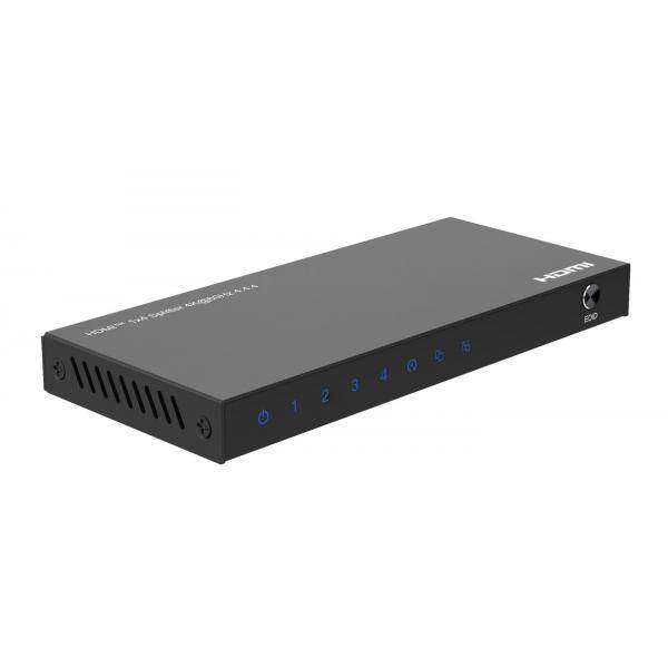 MicroConnect 4Ka60Hz HDMI Splitter 1x4 4 4 4Stahl - Schwarz