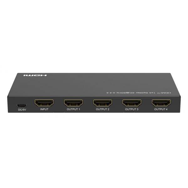 MicroConnect 4Ka60Hz HDMI Splitter 1x4 4 4 4Stahl - Schwarz