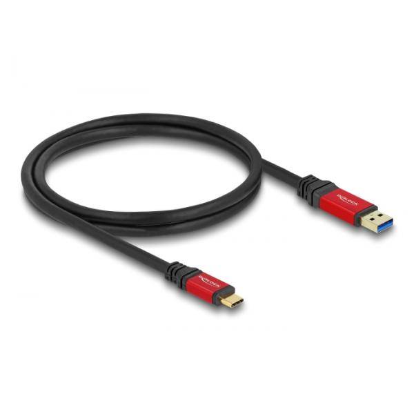 Delock USB 10 Gbps Kabel Typ-A Stecker zu Type-C 1 m rot - 1 m - Rot